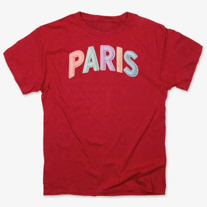 PARIS Vintage Style Lettering-Men's T-Shirt-Red