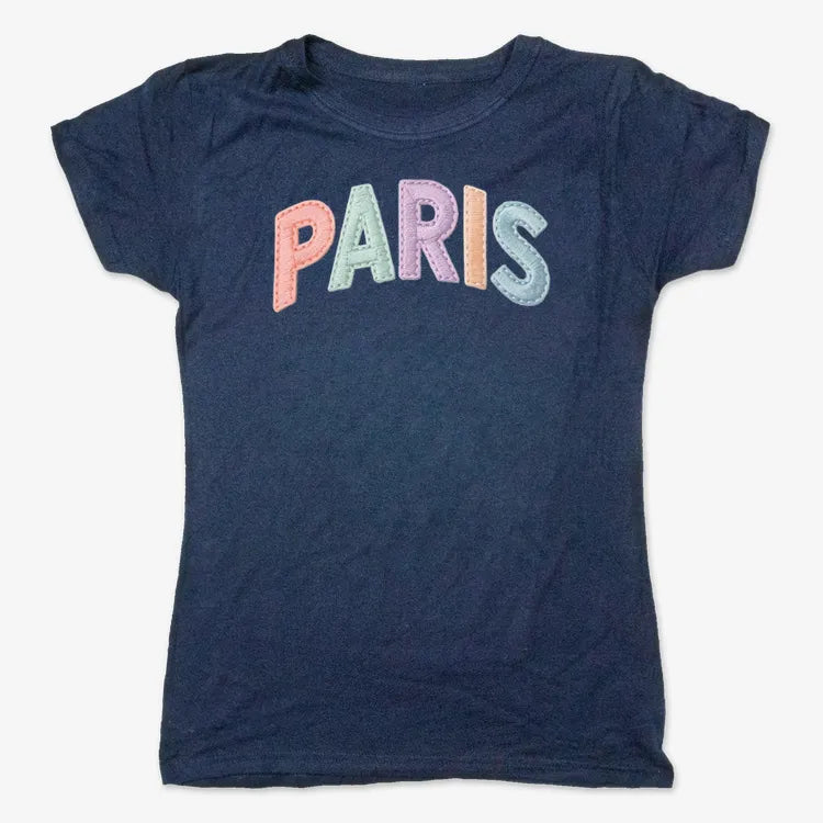 PARIS Vintage Style Lettering-Women's T-Shirt-True Navy