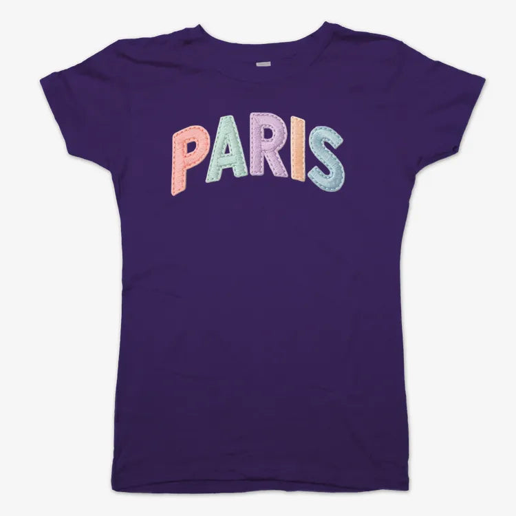 PARIS Vintage Style Lettering-Women's T-Shirt-Violet