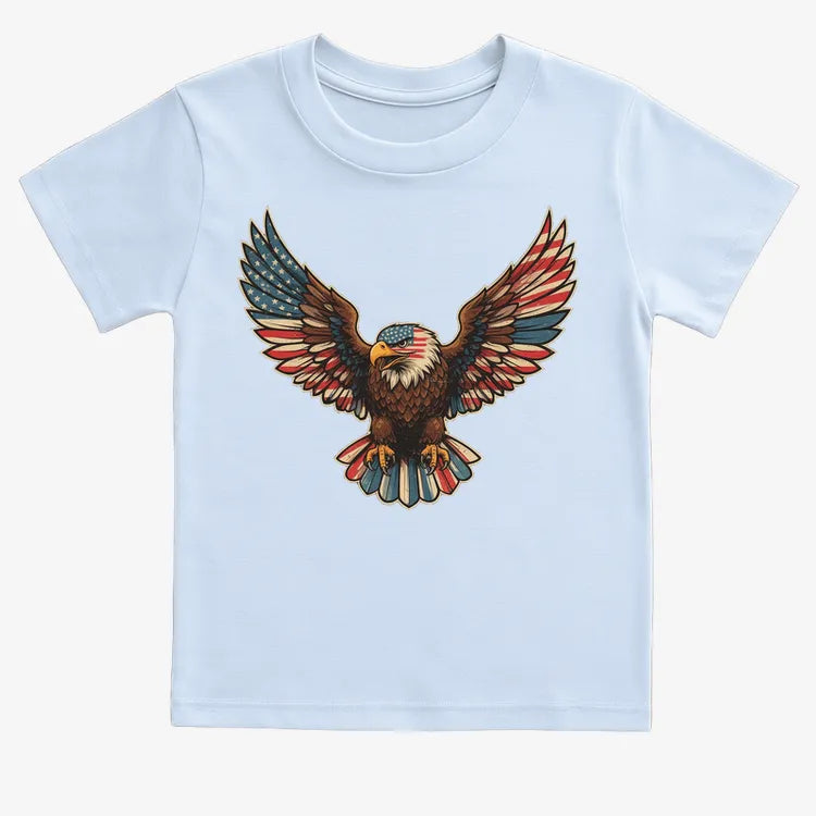 Patriotic Soaring Eagle-Kids T-Shirt-Blue