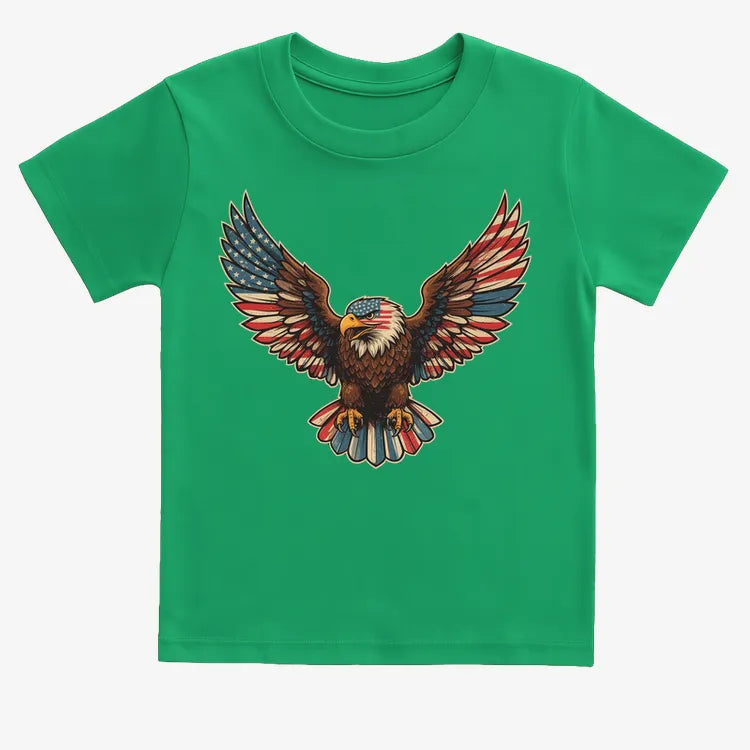 Patriotic Soaring Eagle-Kids T-Shirt-Green