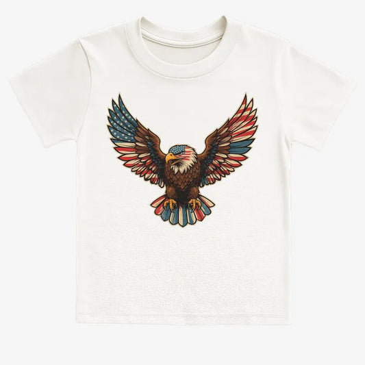 Patriotic Soaring Eagle-Kids T-Shirt-White