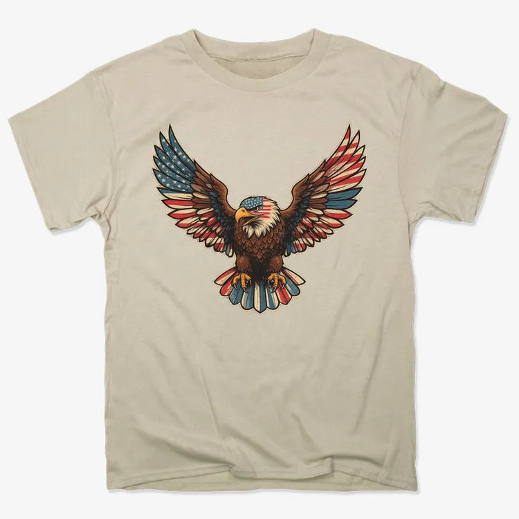 Patriotic Soaring Eagle-Men's T-Shirt-Sand