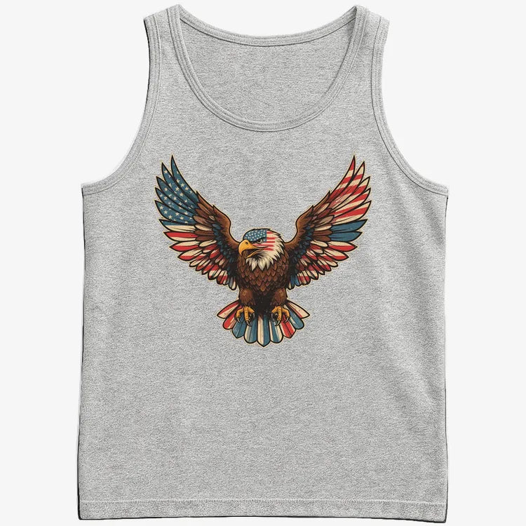 Patriotic Soaring Eagle-Men's Tank Top-Gray Heather