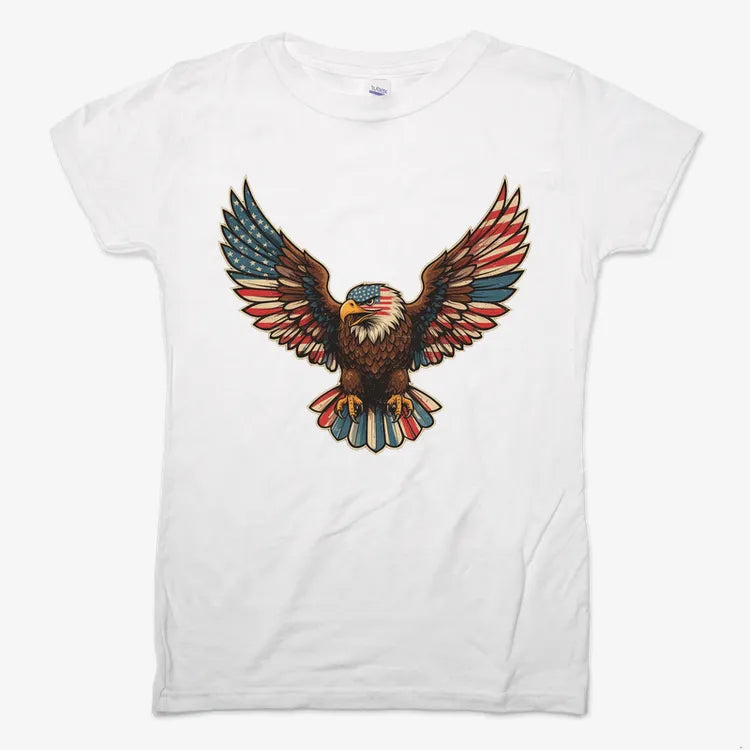 Patriotic Soaring Eagle-Women's T-Shirt-Snow