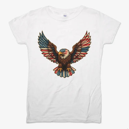 Patriotic Soaring Eagle-Women's T-Shirt-Snow