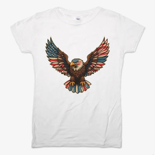 Patriotic Soaring Eagle-Women's T-Shirt-Snow