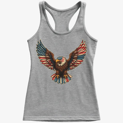 Patriotic Soaring Eagle-Women's Tank Top-Gray Granite