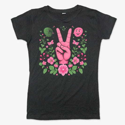 Peaceful Bloom Vibes Tee graphic Women's T-Shirt in Midnight
