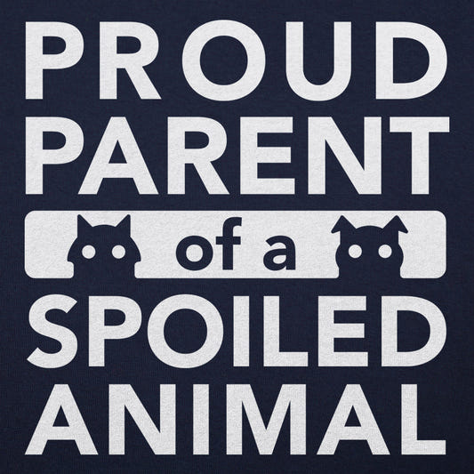 Proud Parent of a Spoiled Animal graphic Unisex Heavyweight T-Shirt in Navy Blue