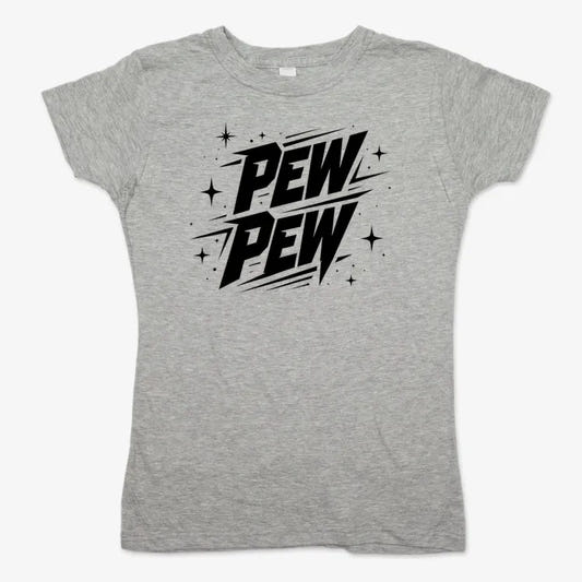 PEW PEW-Women's T-Shirt-Gray Granite