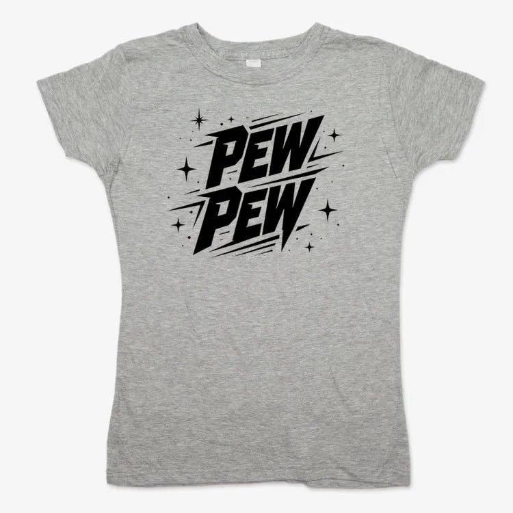 PEW PEW-Women's T-Shirt-Gray Granite