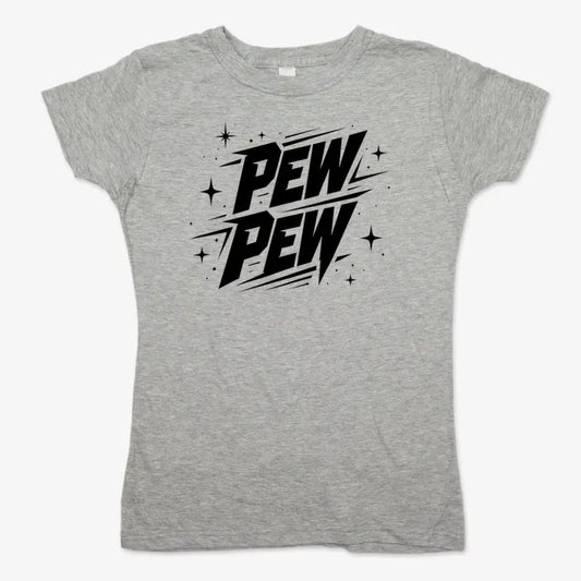 PEW PEW-Women's T-Shirt-Gray Granite