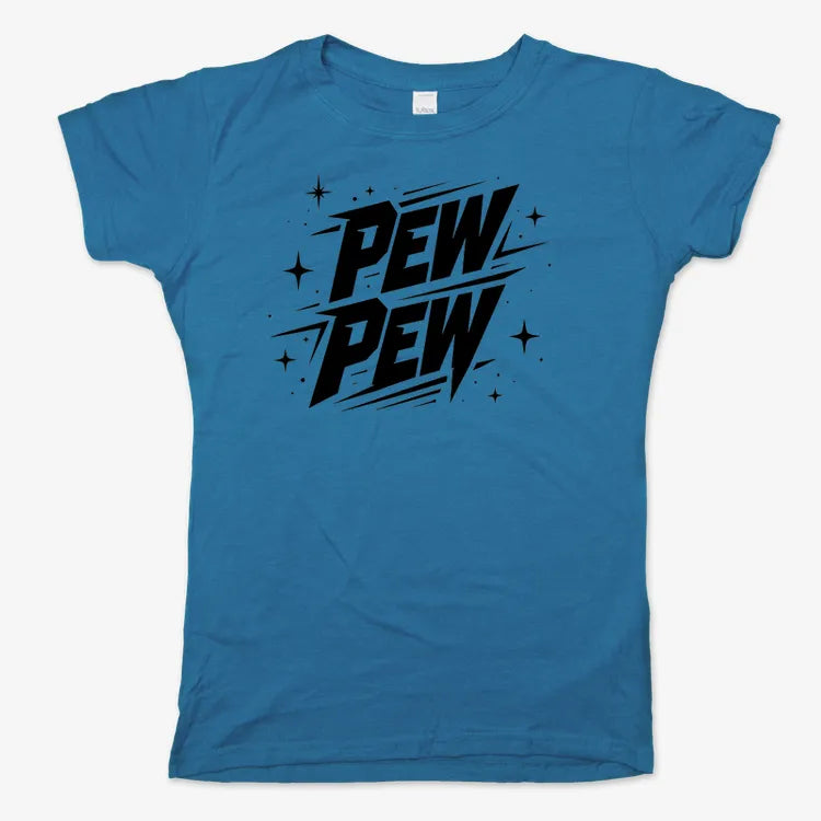 PEW PEW-Women's T-Shirt-Sky Blue