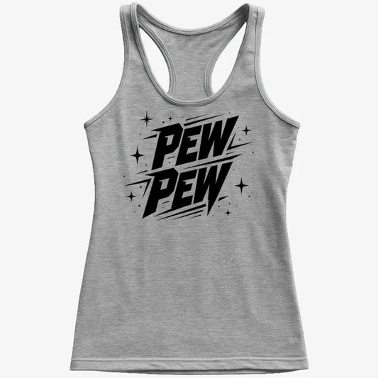 PEW PEW-Women's Tank Top-Gray Granite