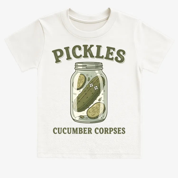 Pickles Are Cucumber Corpses T-Shirt-Kids T-Shirt-White