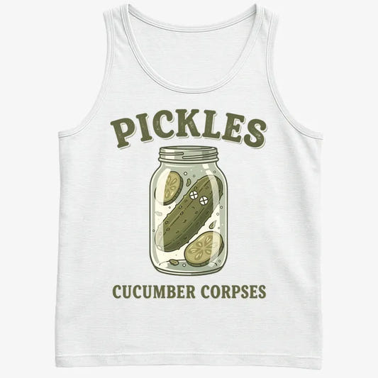 Pickles Are Cucumber Corpses T-Shirt-Men's Tank Top-White