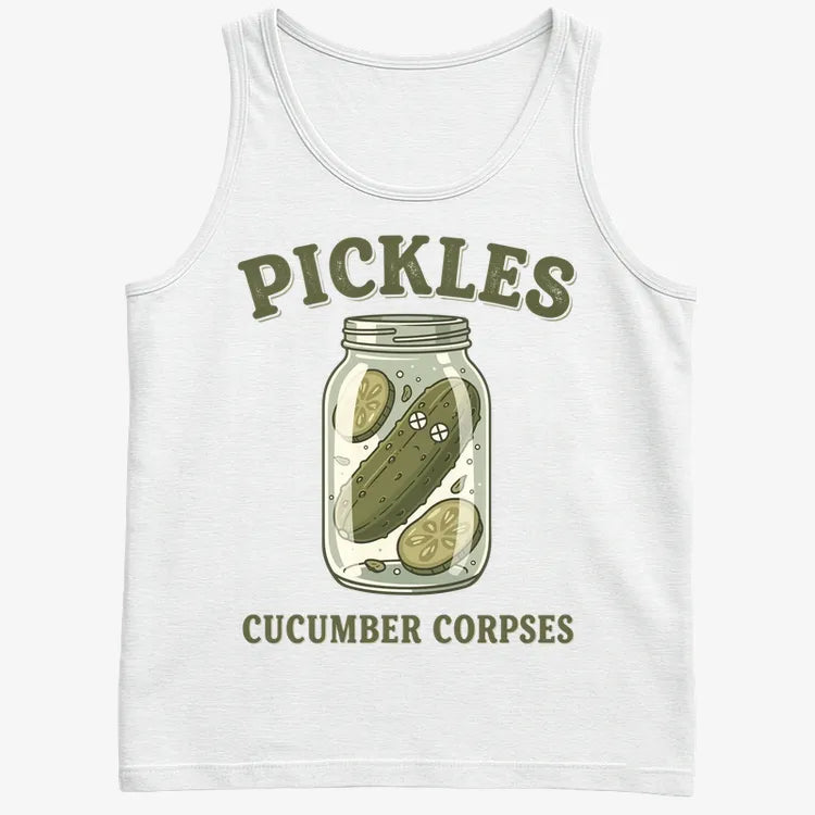 Pickles Are Cucumber Corpses T-Shirt-Men's Tank Top-White