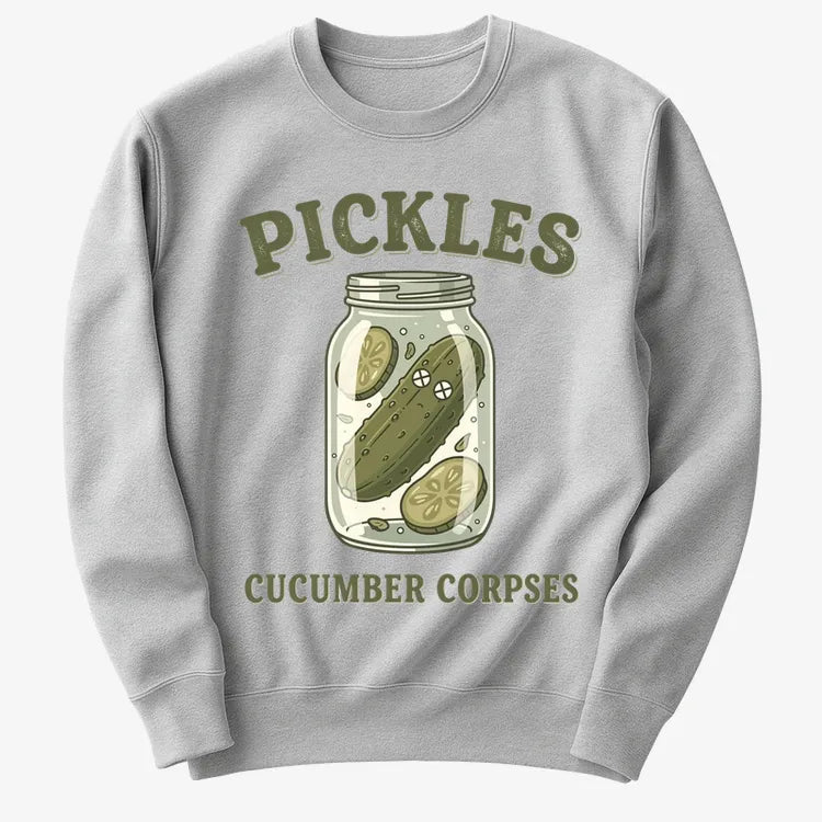 Pickles Are Cucumber Corpses T-Shirt-Sweater-Gray Heather