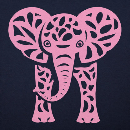 Pink Elephant - Ornamental Mosaic Elephant Design
