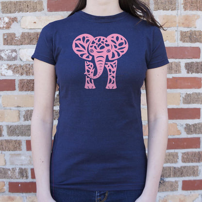 Pink Elephant - Ornamental Mosaic Elephant Design