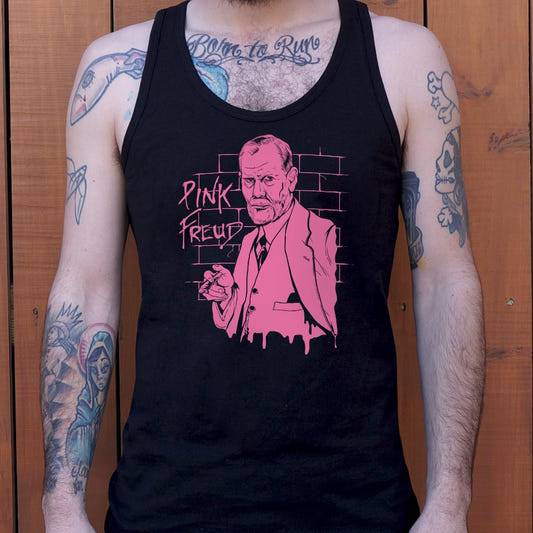 Pink Freud Sigmund Freud Portrait graphic Men's Tank Top in Black