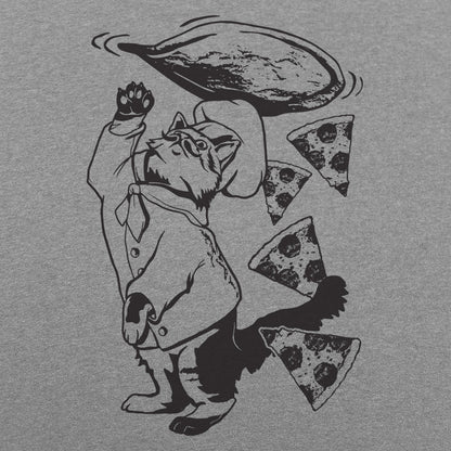 Pizza Cat Chef Tossing Dough and Pepperoni Slices