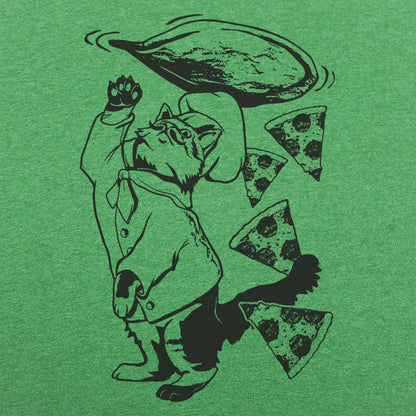 Pizza Cat Chef Tossing Dough and Pepperoni Slices