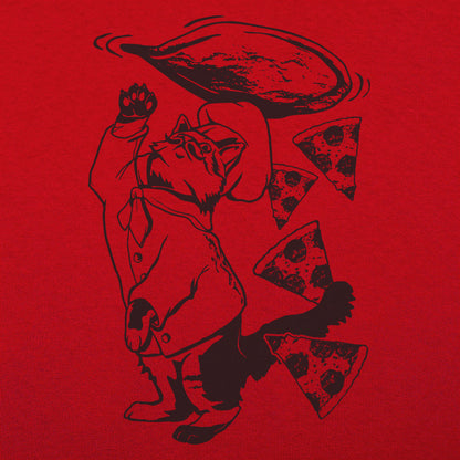 Pizza Cat Chef Tossing Dough and Pepperoni Slices