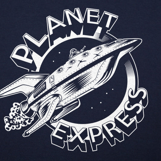 Planet Express Delivery Spaceship Emblem graphic tee design