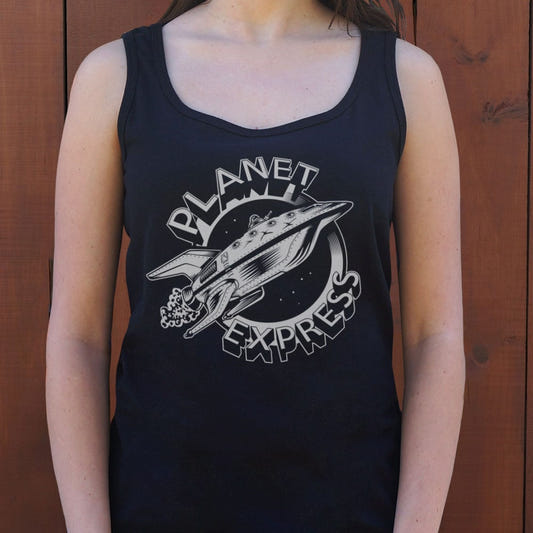 Planet Express Delivery Spaceship Emblem graphic Women's Tank Top in Midnight