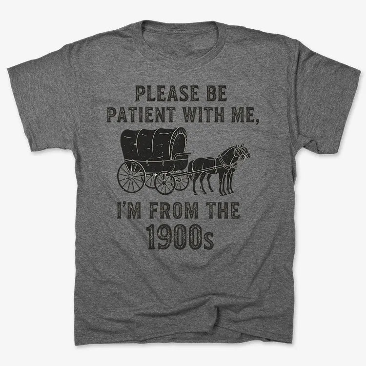 Please Be Patient, I'm From the 1900s-Men's T-Shirt-Charcoal Heather