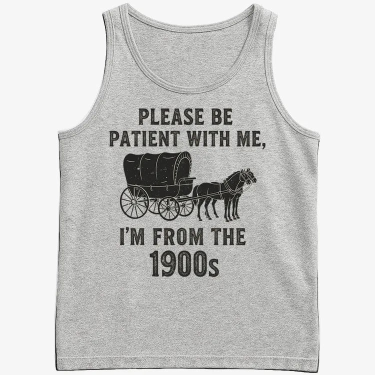 Please Be Patient, I'm From the 1900s-Men's Tank Top-Gray Heather
