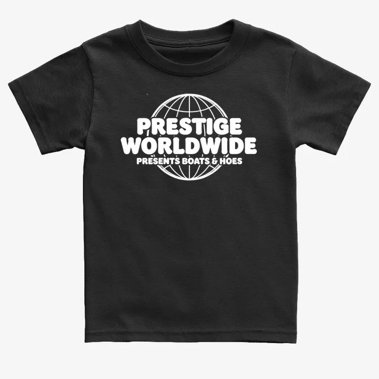 Prestige Worldwide Presents-Kids T-Shirt-Black