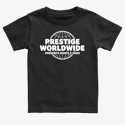 Prestige Worldwide Presents-Kids T-Shirt-Black