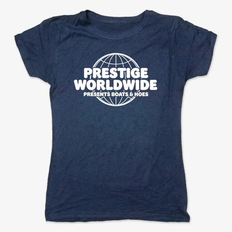 Prestige Worldwide Presents-Women's T-Shirt-True Navy