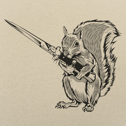 Protect Your Nuts Squirrel with Knife graphic tee design