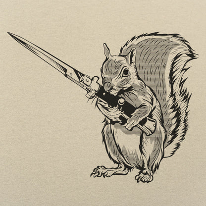 Protect Your Nuts Squirrel with Knife
