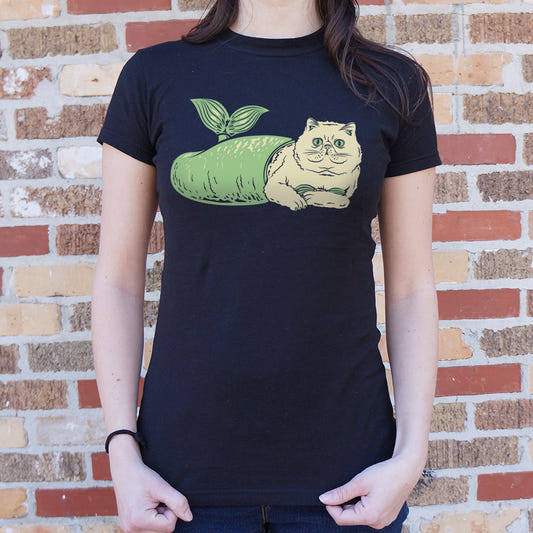 Purr-Maid Cat Mermaid Mashup graphic Women's T-Shirt in Midnight