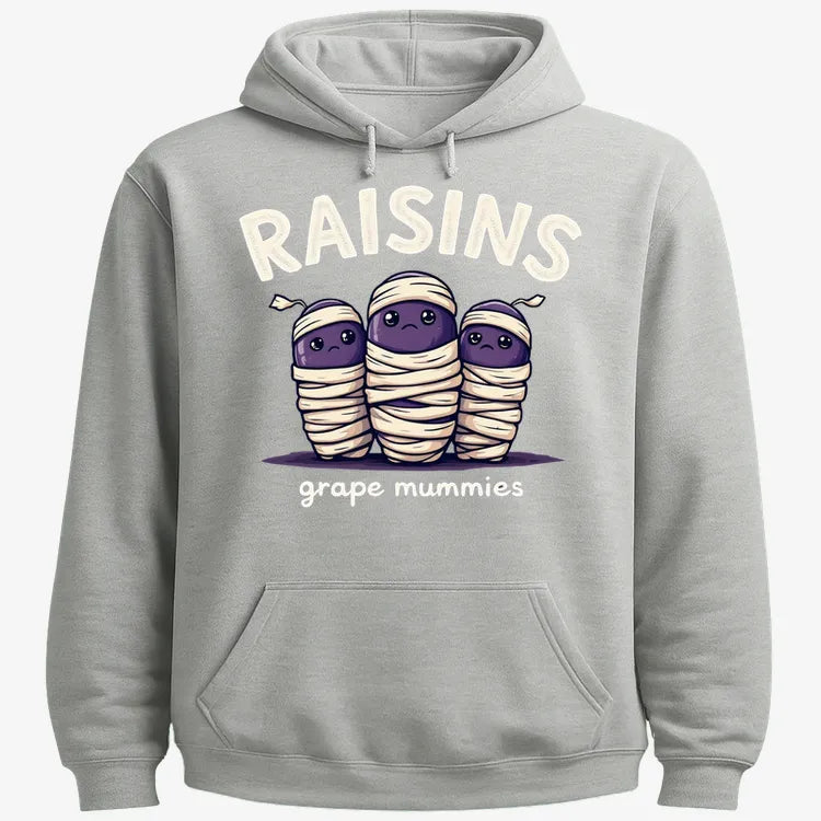 Raisins Grape Mummies-Hoodie-Gray Heather