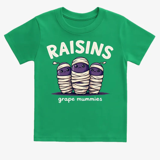 Raisins Grape Mummies-Kids T-Shirt-Green