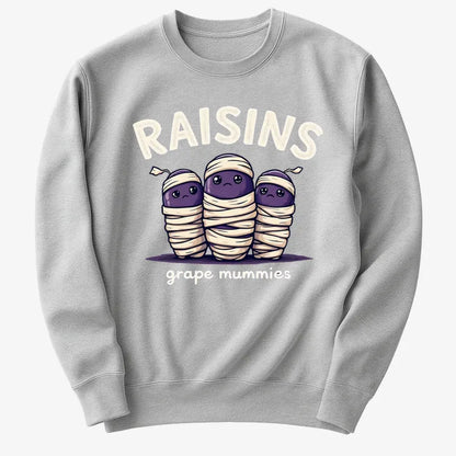 Raisins Grape Mummies-Sweater-Gray Heather