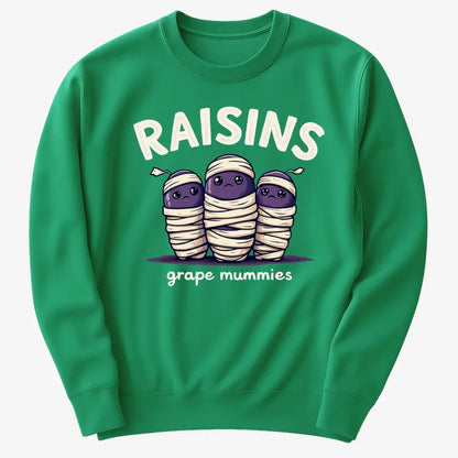 Raisins Grape Mummies-Sweater-Green