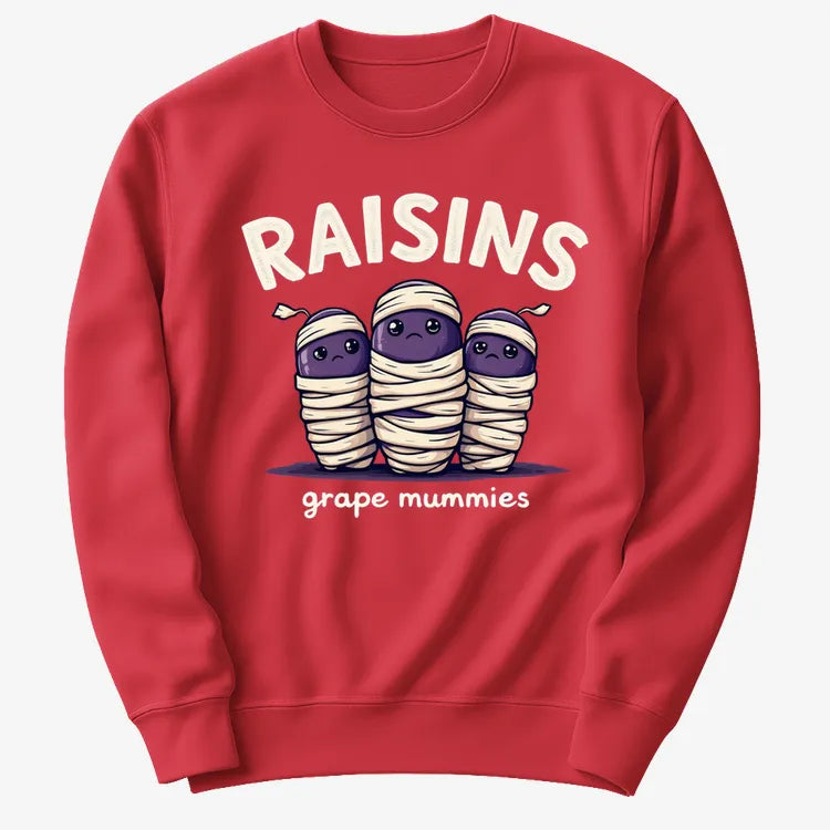 Raisins Grape Mummies-Sweater-Red