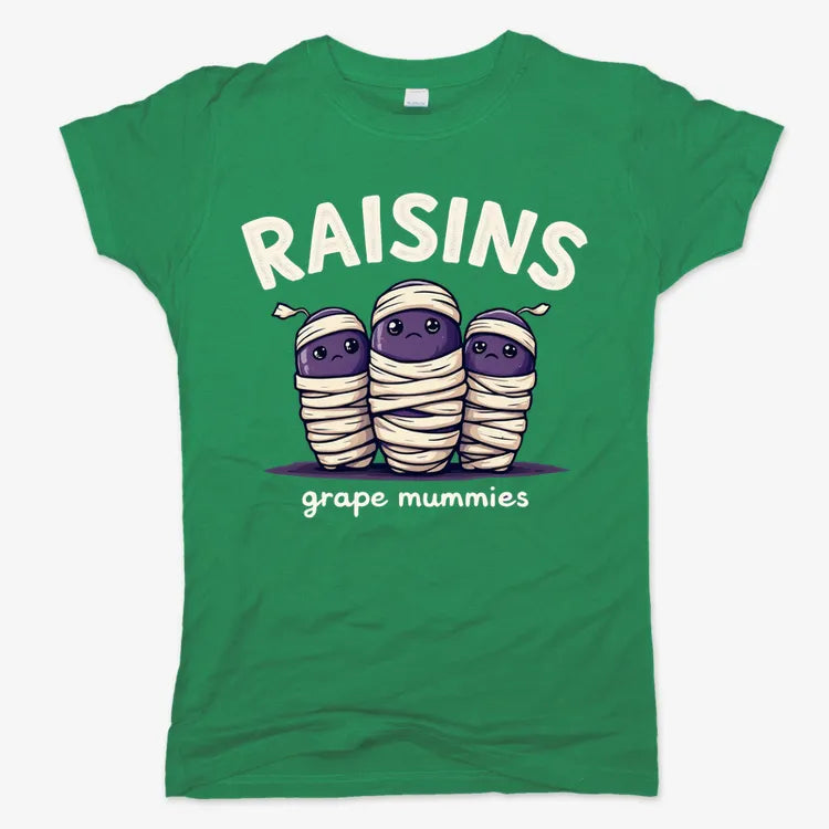Raisins Grape Mummies-Women's T-Shirt-Lucky Green