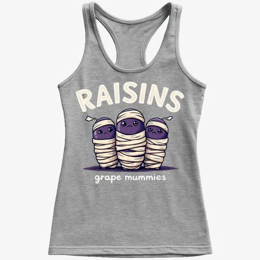 Raisins Grape Mummies-Women's Tank Top-Gray Granite