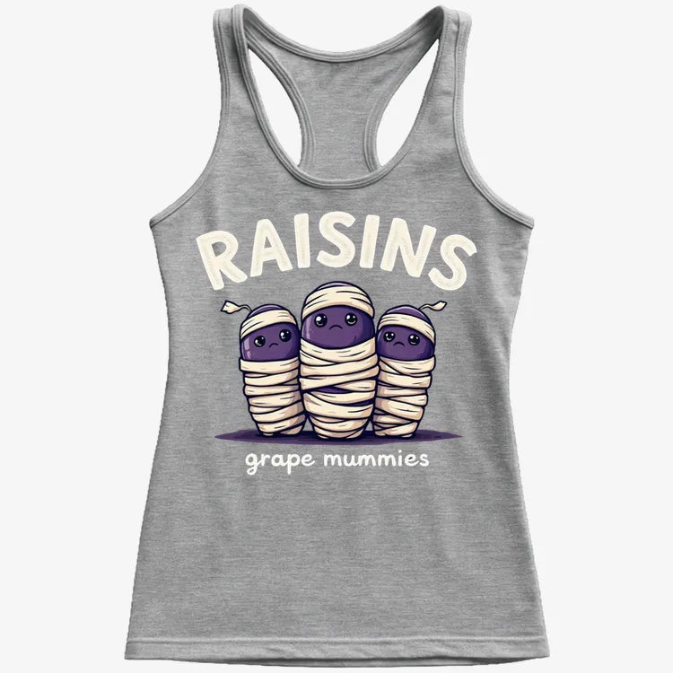 Raisins Grape Mummies-Women's Tank Top-Gray Granite