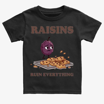 Raisins Ruined Everything T-Shirt-Kids T-Shirt-Black