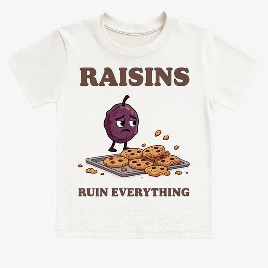 Raisins Ruined Everything T-Shirt-Kids T-Shirt-White