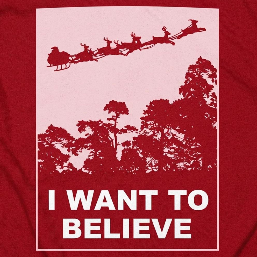 I Want To Believe In Santa Parody detail